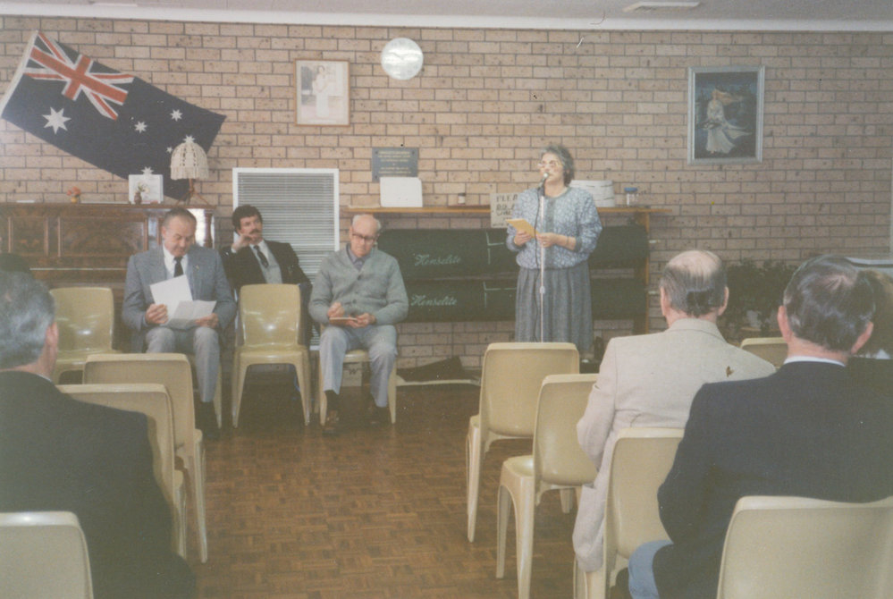 Colleen Crouch at the launch of Shellharbour Aged &amp; Disabled Directory 1989