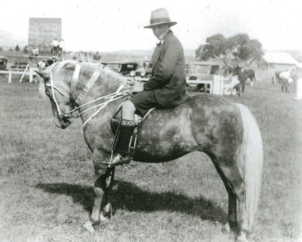 Ray O'Gorman on his champion pony, Opal