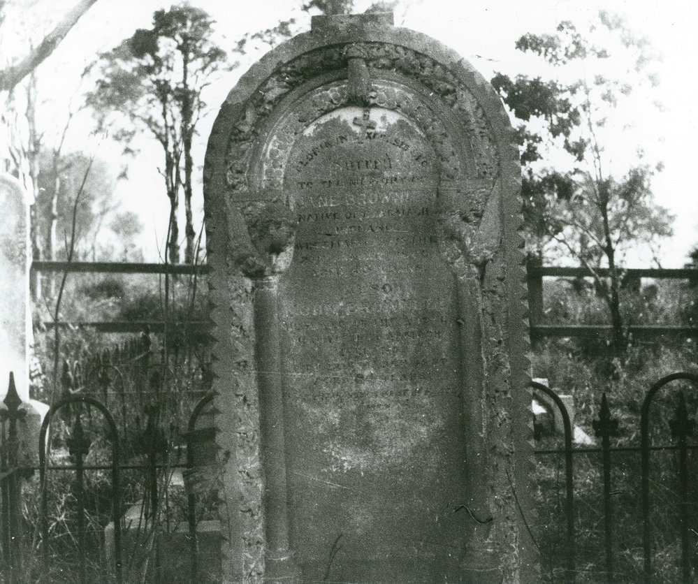 Headstone of Jane &amp; John Brownlee at the Albion Park Catholic Cemetery