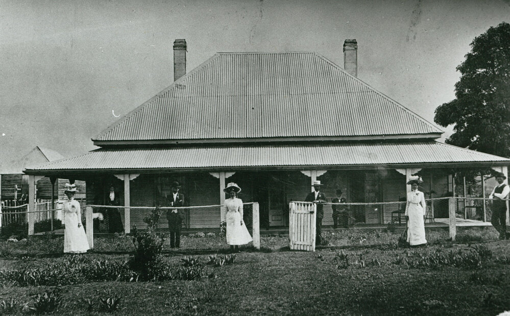 The Johnston Family outside 'Mark's Villa'