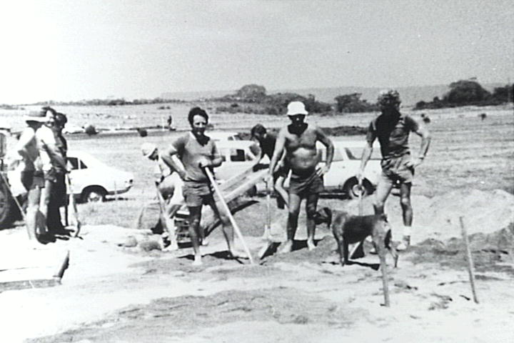 Volunteers digging foundations for Shellharbour Golf Club