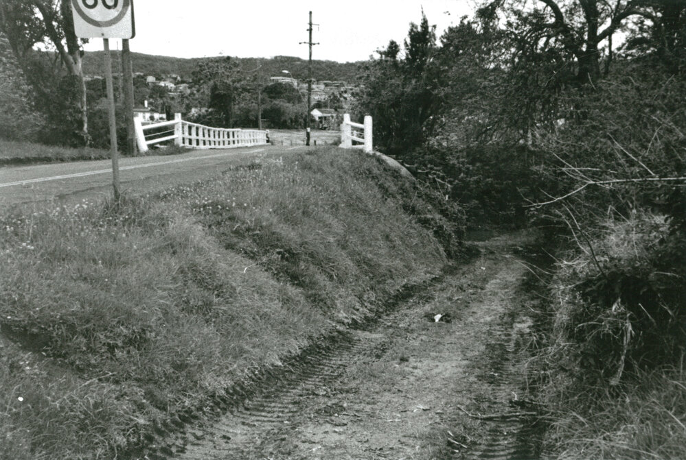 Stock crossing beside Manson's Bridge, Albion Park