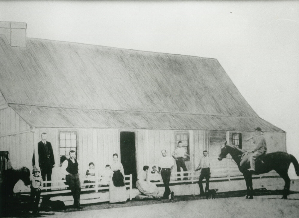 The Dunster Family outside 'The Hill' homestead, Shellharbour