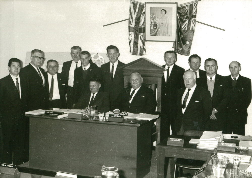 Final meeting of Shellharbour Municipal Council Aldermen at Albion Park 1969