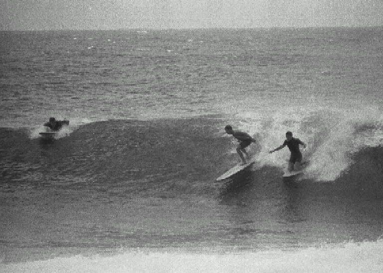 Peter Chambers surfing at Barrack Point 1966
