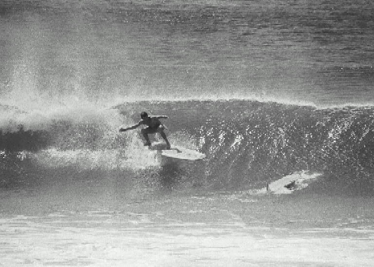 Peter Chambers surfing at Warilla Beach 1964