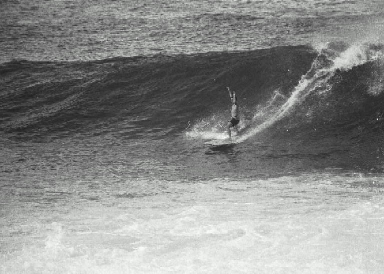 Ron Cocheran surfing at Barrack Point 1967