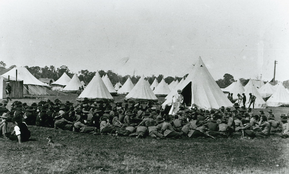 Church service at Liverpool military camp