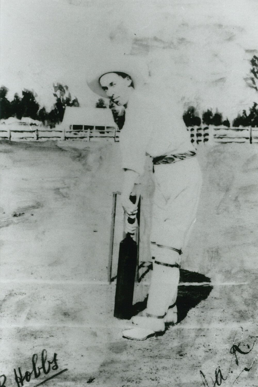 John A (Jack) Raftery playing cricket