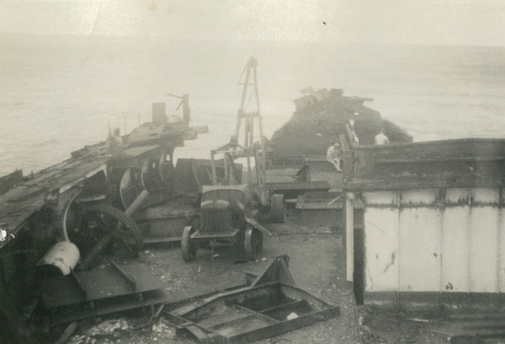 Deck of the Cities Service Boston during salvage