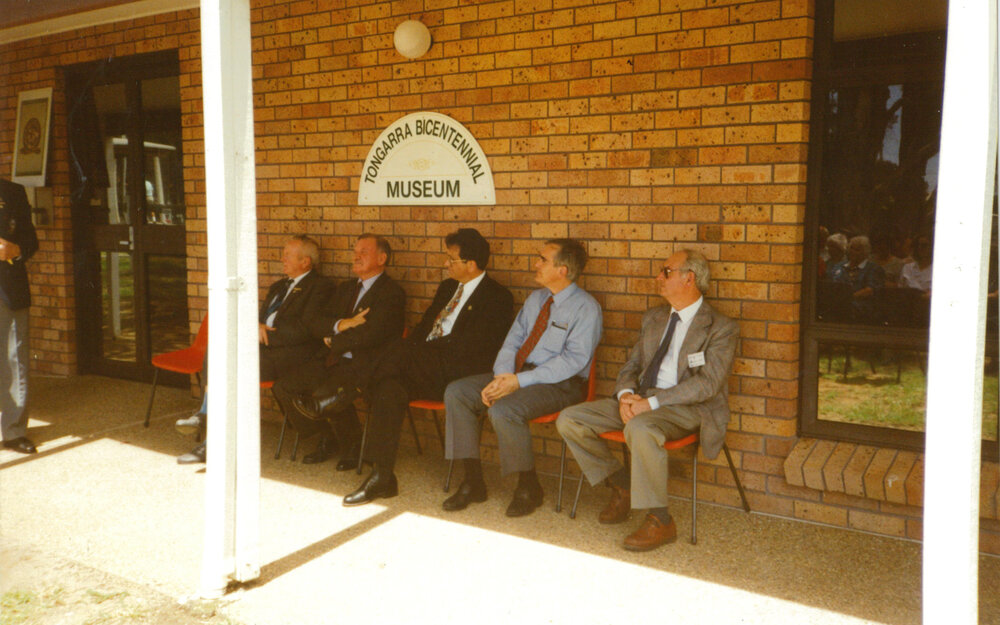 Officials at the opening of the 'Australia Remembers 1945-1995' exhibition at Tongarra Museum
