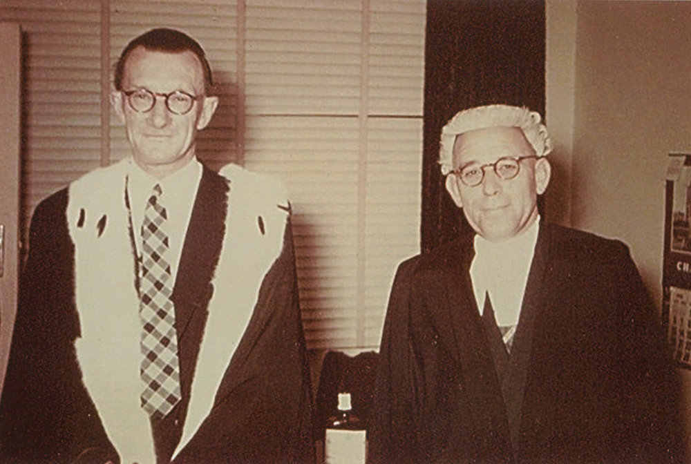 Mayor WR Wilson and Town Clerk Stanley Teggins