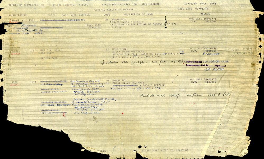 1975 Old South Coast Rd to Princes Highway