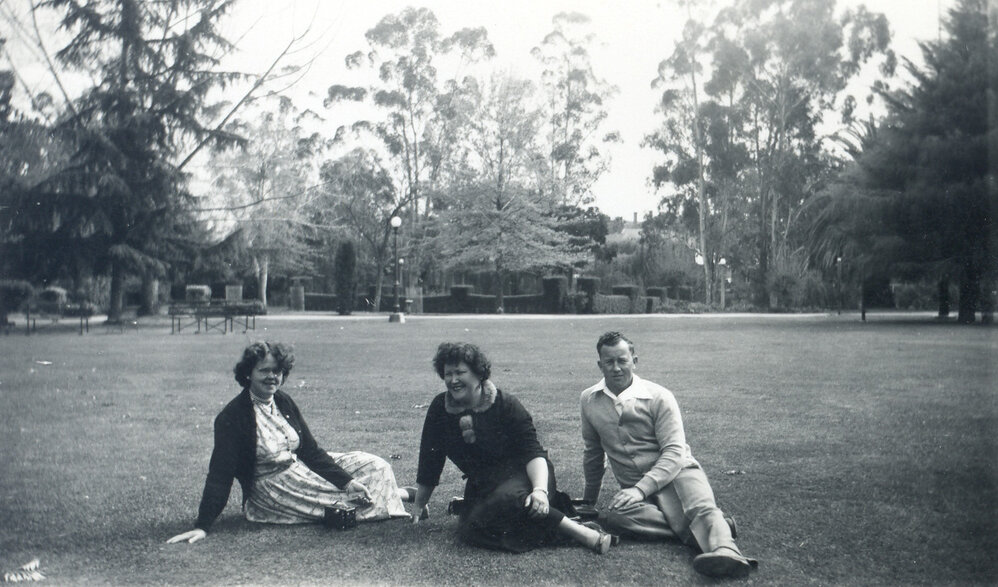 Mrs Johnson, Thelma O'Gorman and Ray O'Gorman