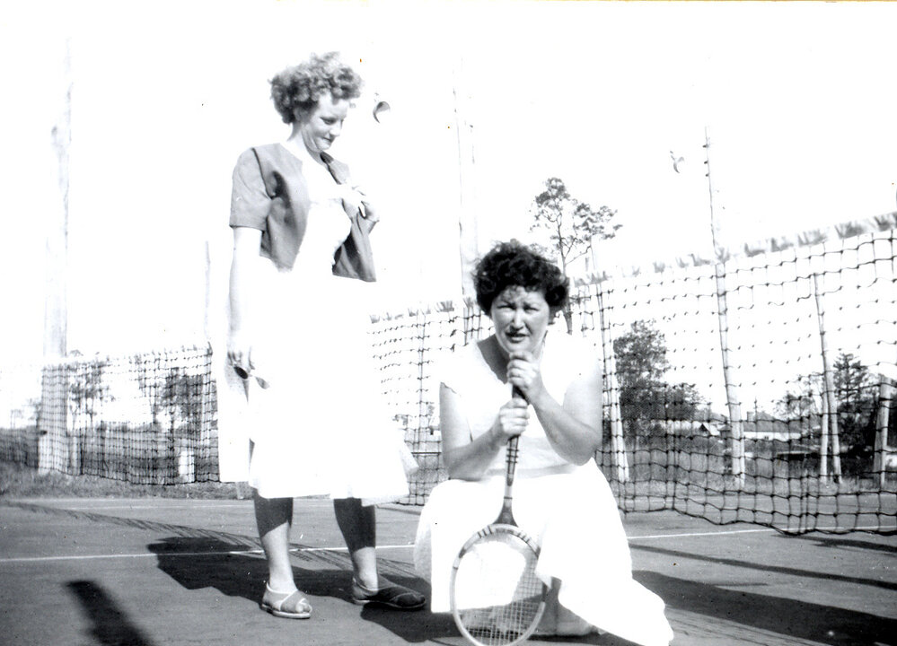 Winifred and Thelma O'Gorman Playing Tennis