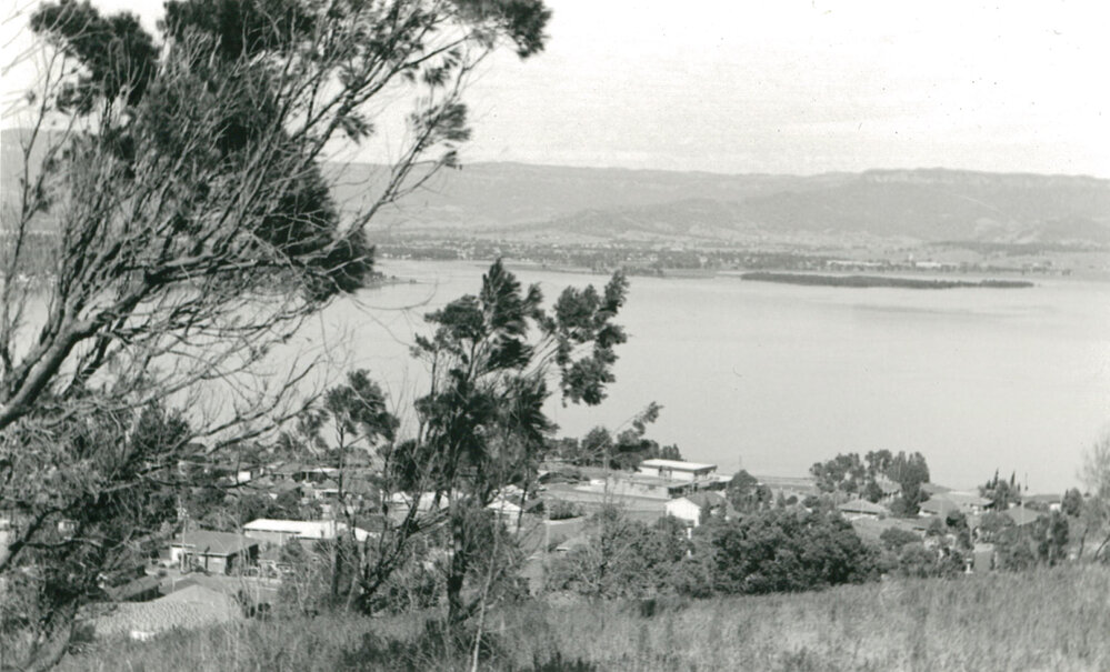 View from Mount Warrigal looking west over Lake Illawarra to Yallah