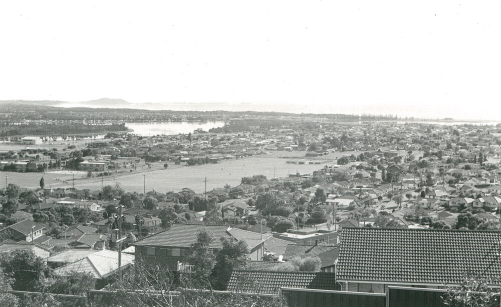 View from Mount Warrigal to Lake Illawarra Entrance.