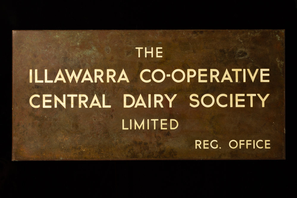 The Illawarra Cooperative Central Dairy Society Limited Office Plaque