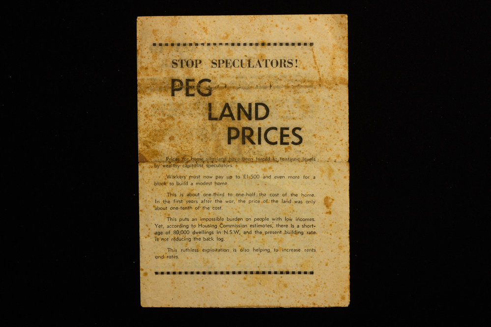Stop Speculators Peg Land Prices Brochure