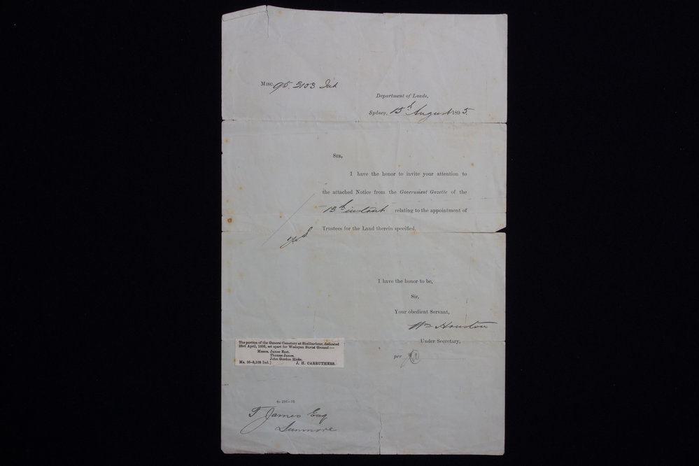Appointment of Trustees for Land General Cemetery Shellharbour, Wesleyan Burial Ground