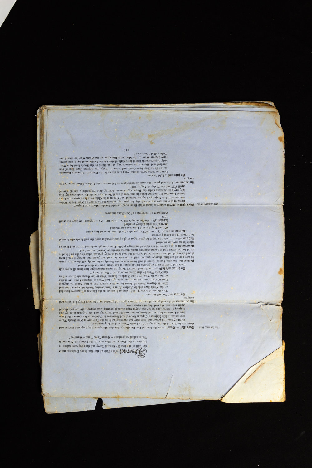 Indenture Abstract of Title of Residuary Devisees under Will of Samuel Terry