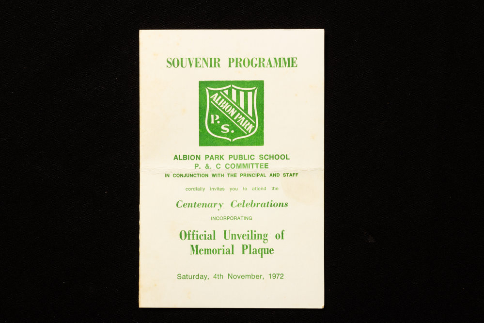 Souvenir Programme Albion Park Public School Centenary