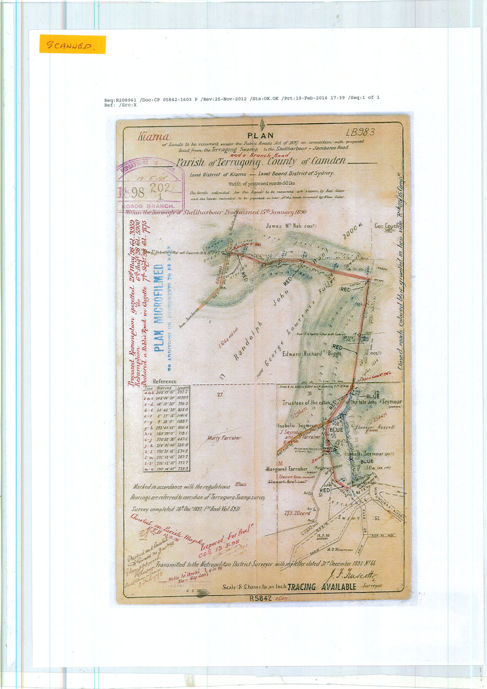 Plan Resumption Land for Public Road - Swamp Road, Dunmore