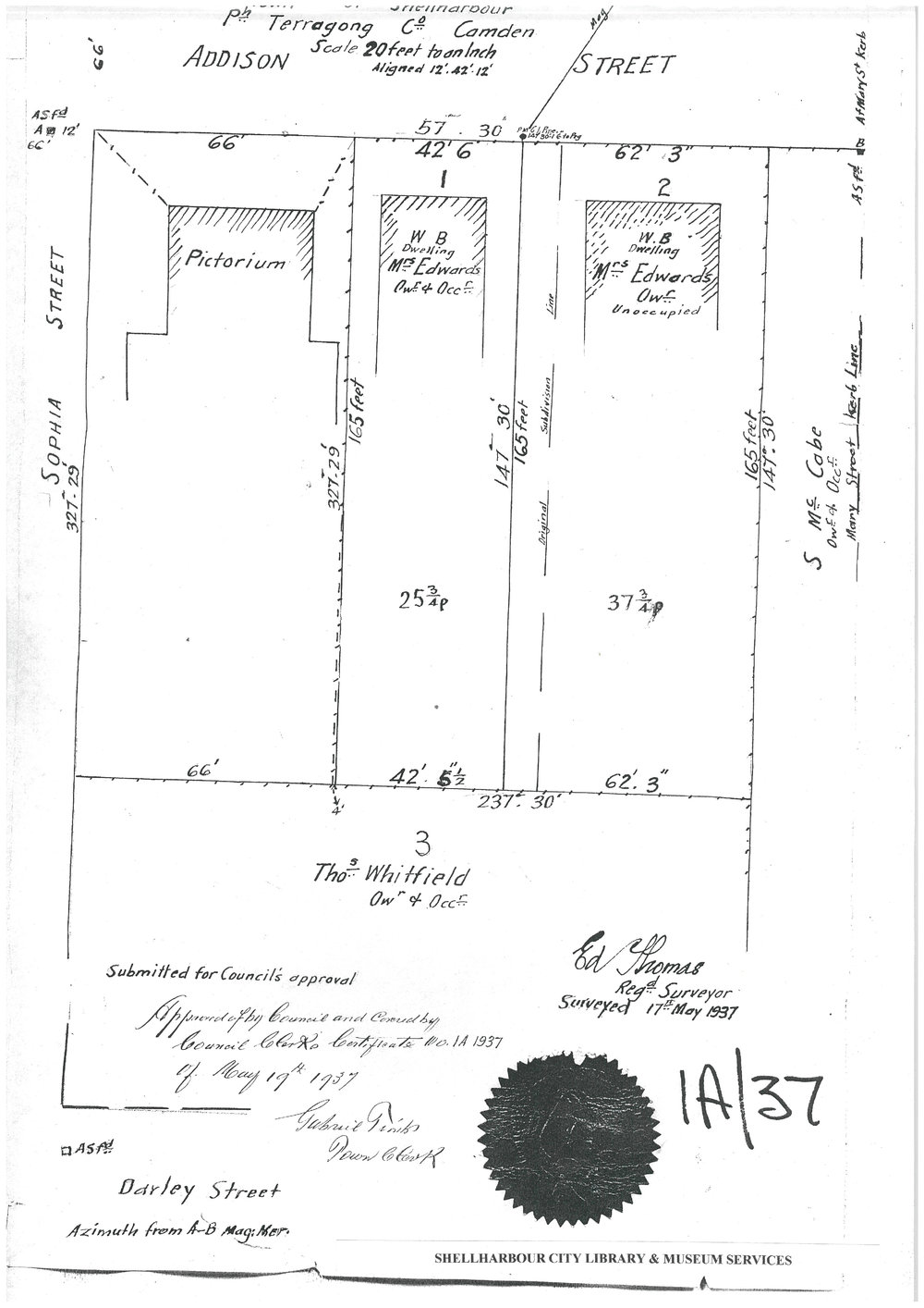 Plan Shellharbour Pictorium Empire Theatre
