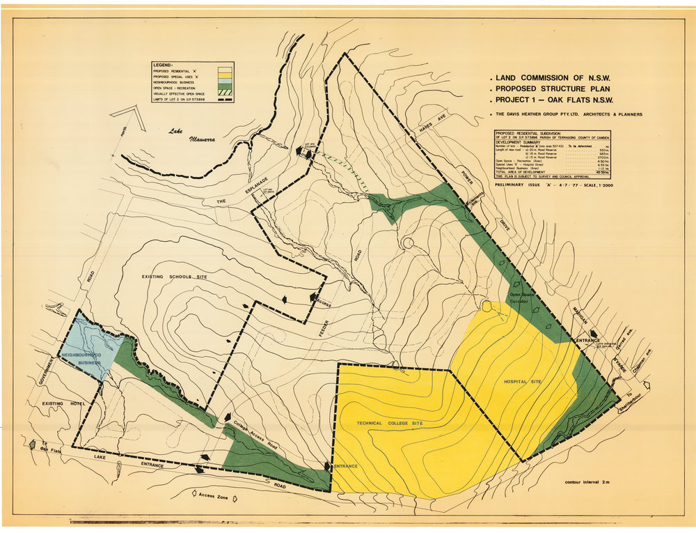 Land Commission of NSW Proposed Structure Plan Project 1 Oak Flats