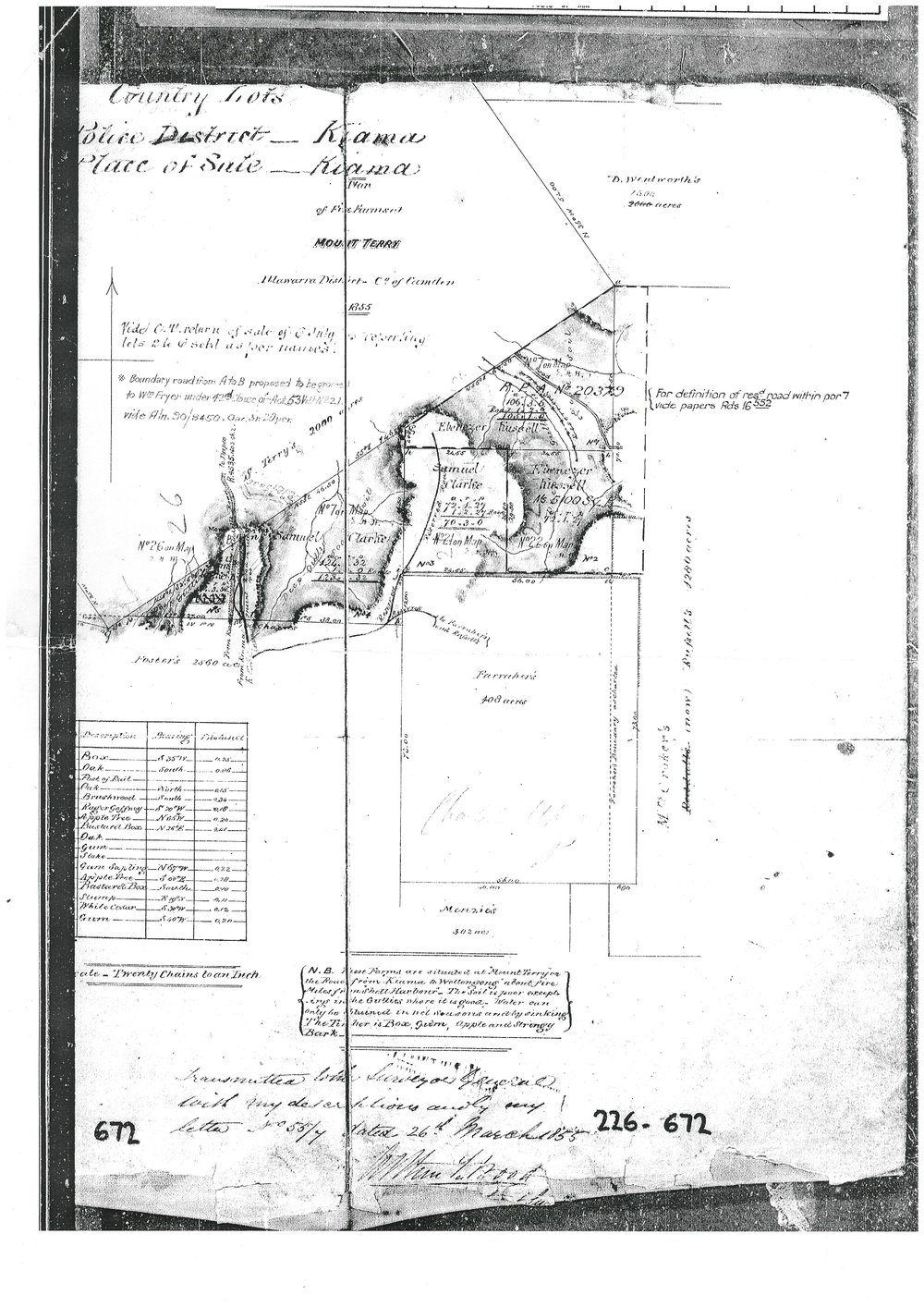Plan of Five Farms Mount Terry