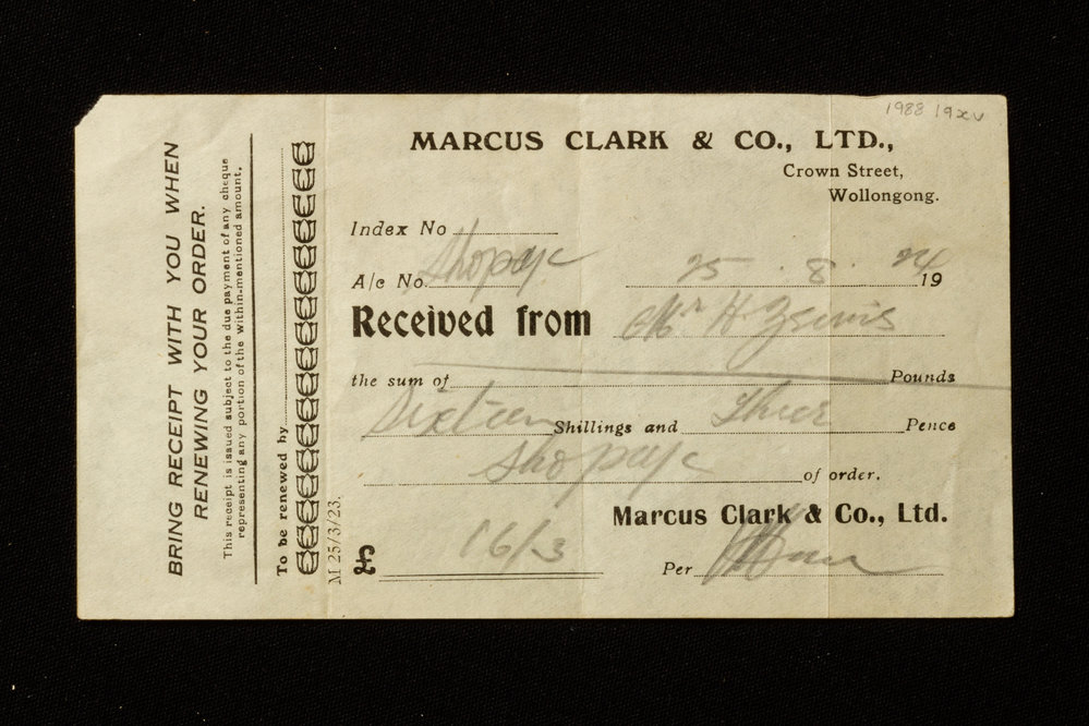 Receipt - Henry Charles Ziems