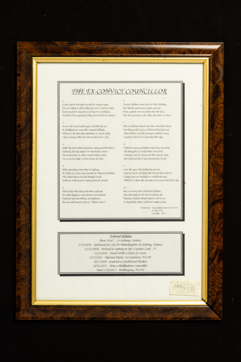 The Ex Convict Councillor Poem