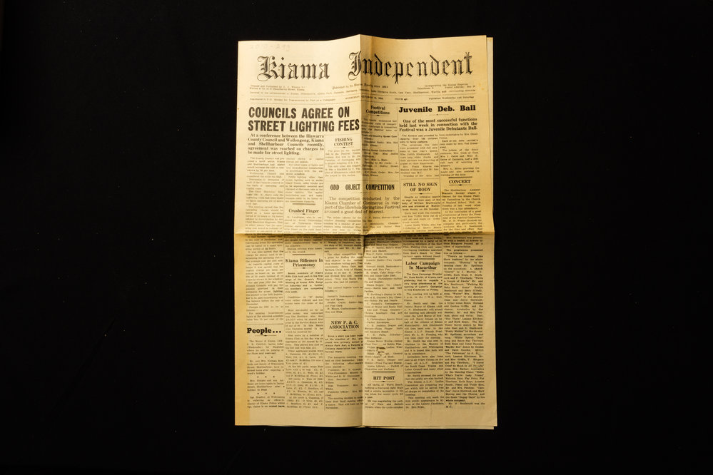 Kiama Independent Newspaper Clipping Street Lighting