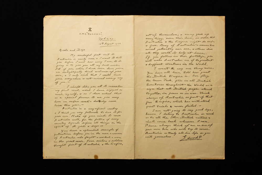Patriotic Letter by Prince Edward VIII to School Children