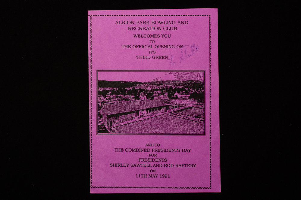 Albion Park Bowling And Recreation Club Third Green Official Opening Programme