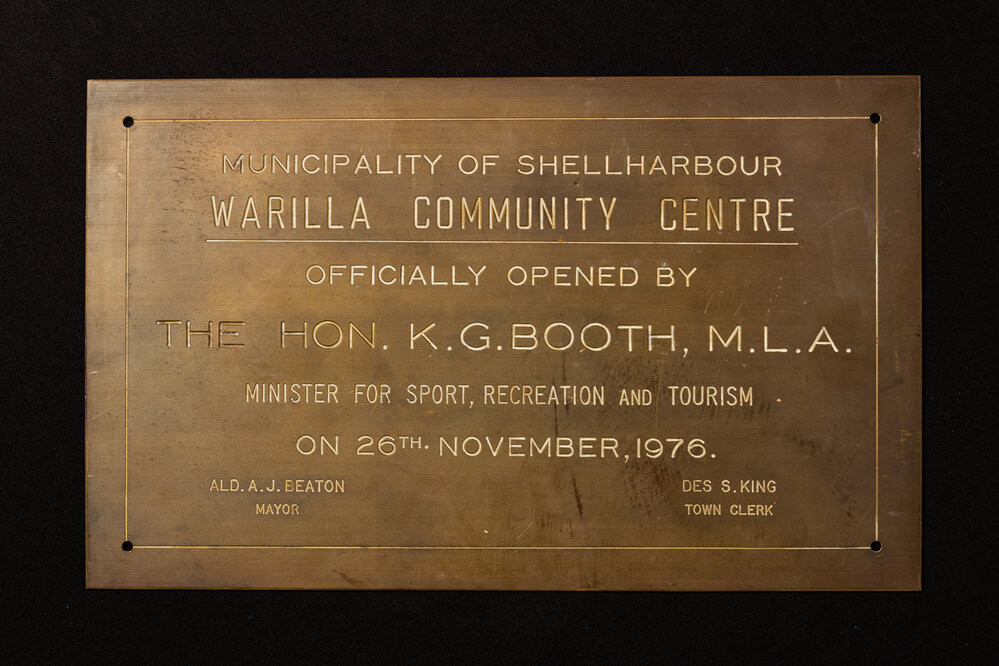 Warilla Community Centre Brass Plaque