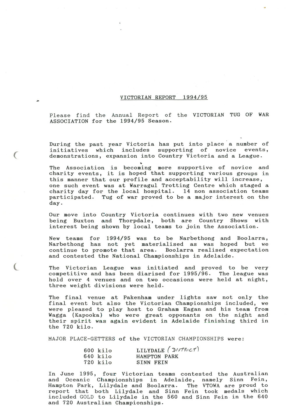 Australian Tug-Of-War Association Archives