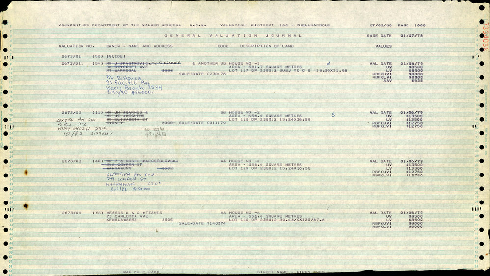 1980 Gipps Cres to Industrial Rd