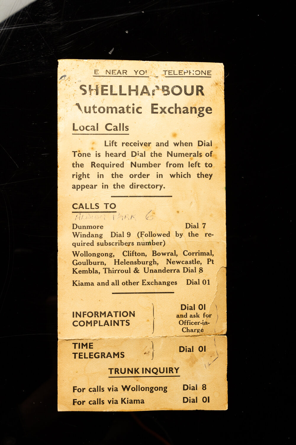 Shellharbour Automatic Exchange Instructions