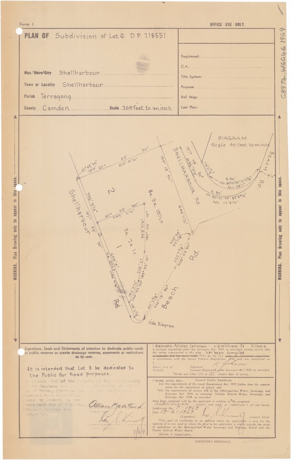 Subdivision Plan Lot 6 DP 218551