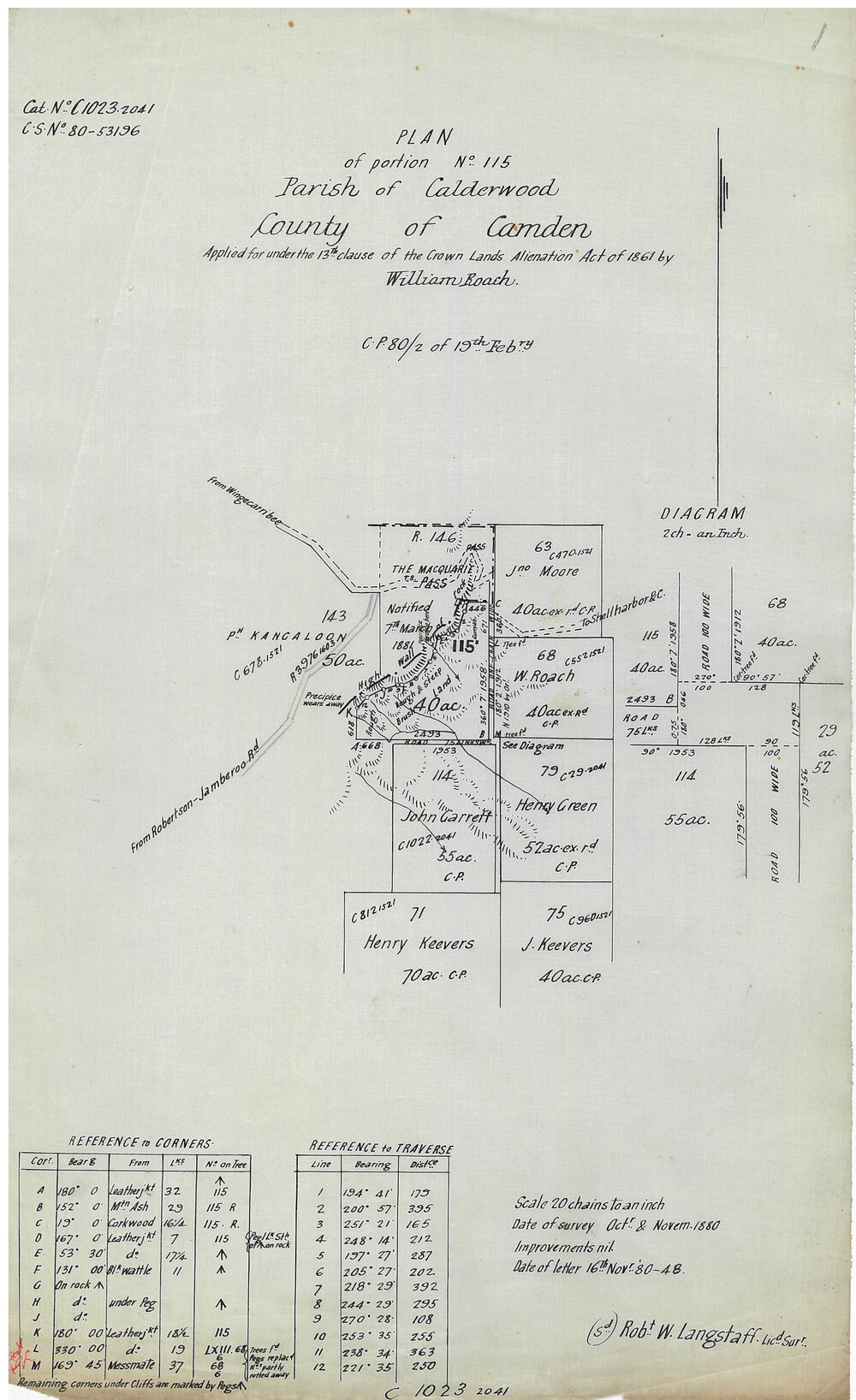 Plan Portion 115, Parish Calderwood, County Camden