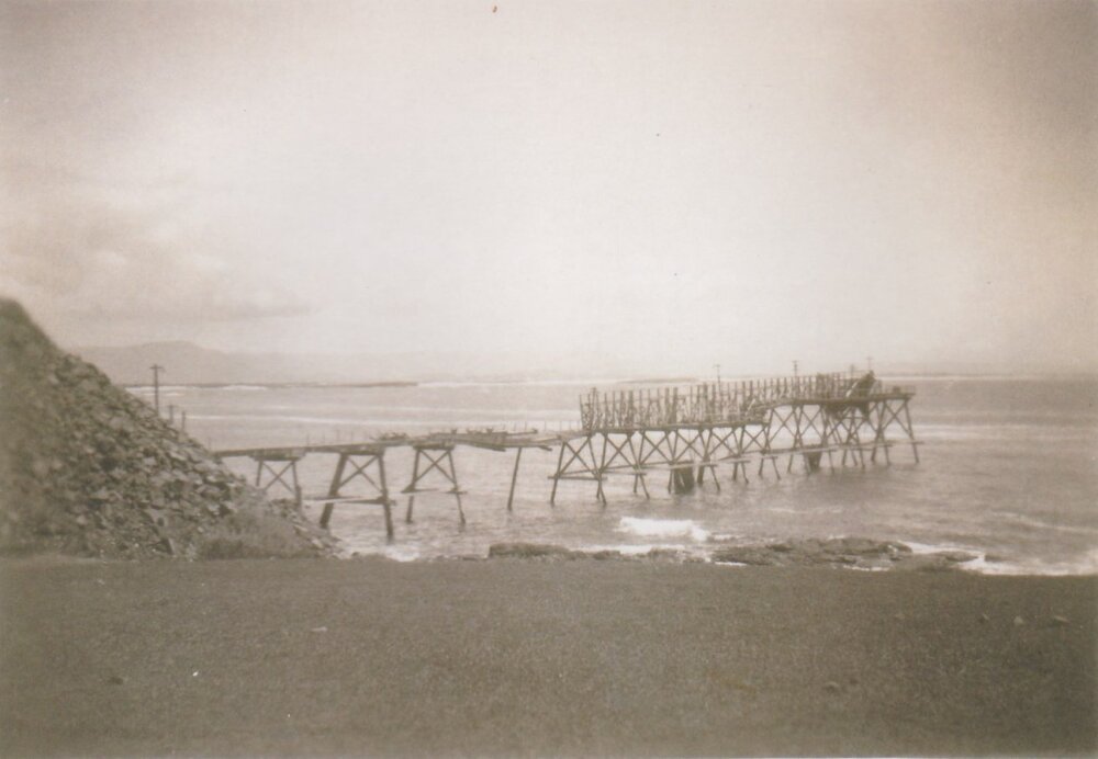 Remains of the original jetty at Bass Point