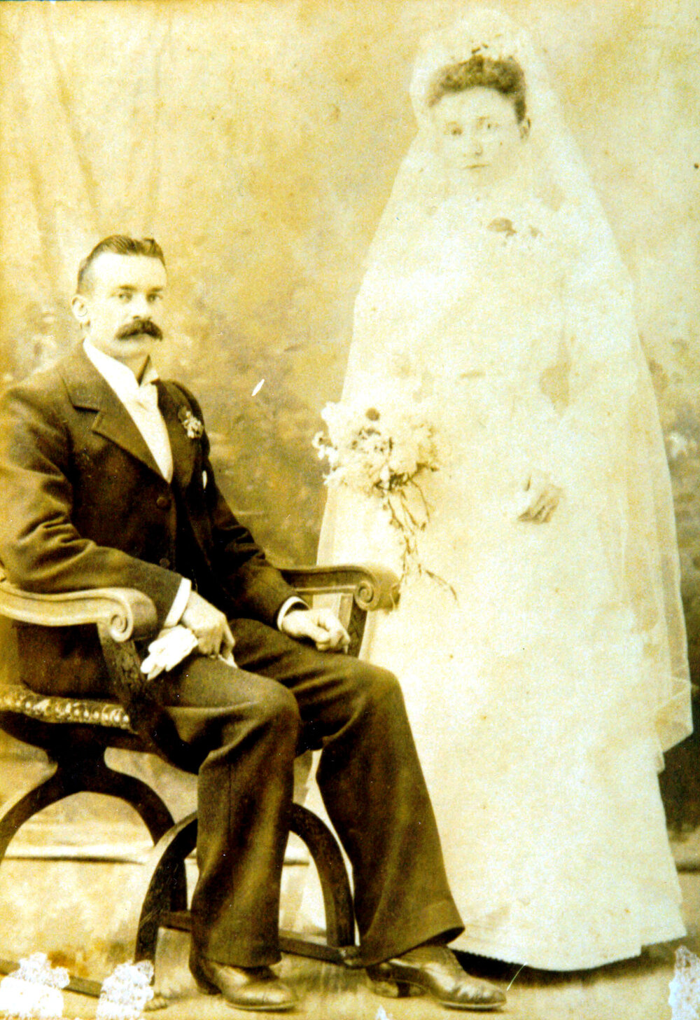 Wedding portrait of Edward Smith &amp; Clara Bonser