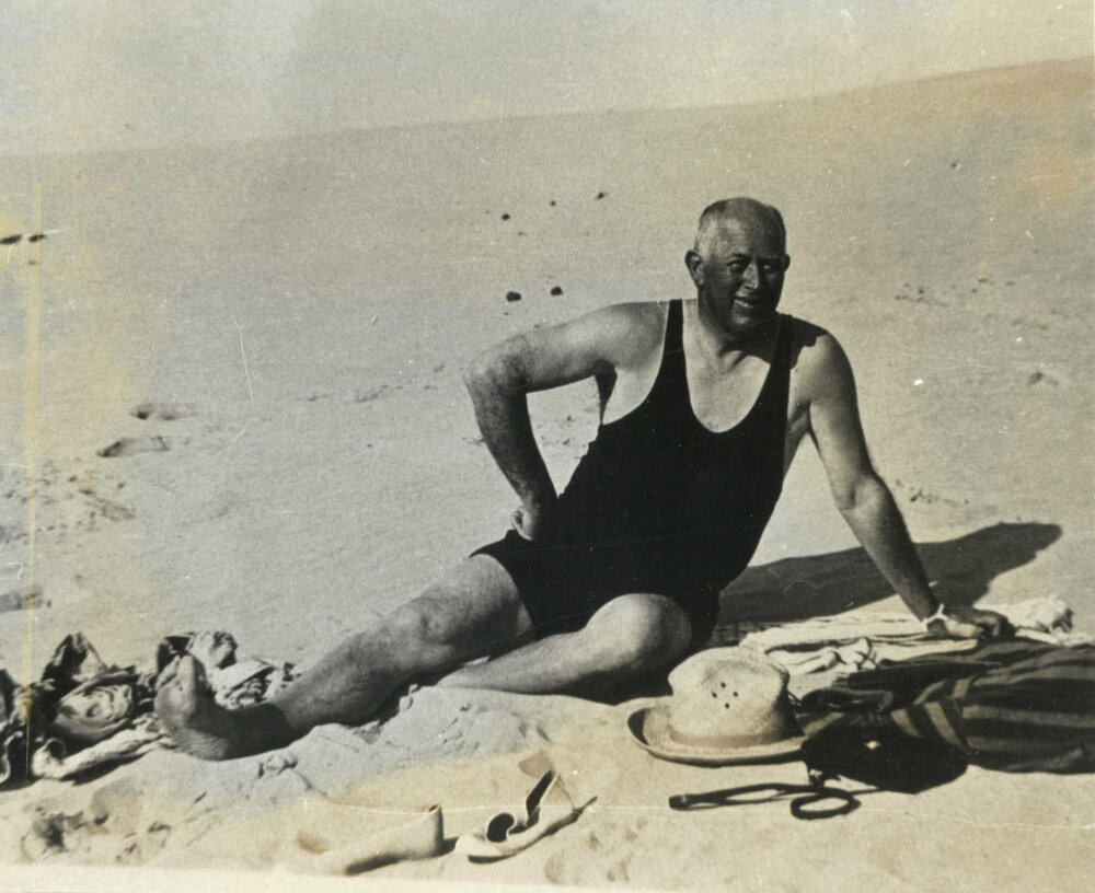 Bather at Lake Illawarra Entrance