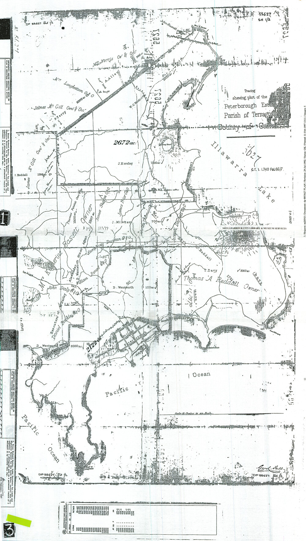 Tracing Shewing (sic) Part of the Peterborough Estate Parish of Terragong, Country of Camden