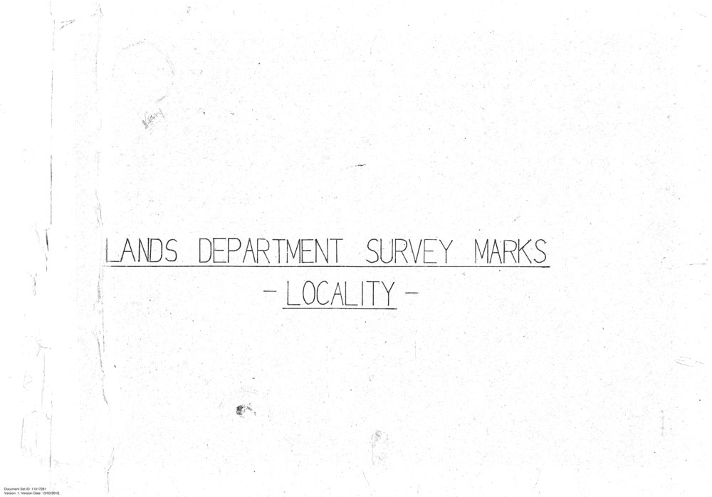 Lands Department Survey Marks Locality
