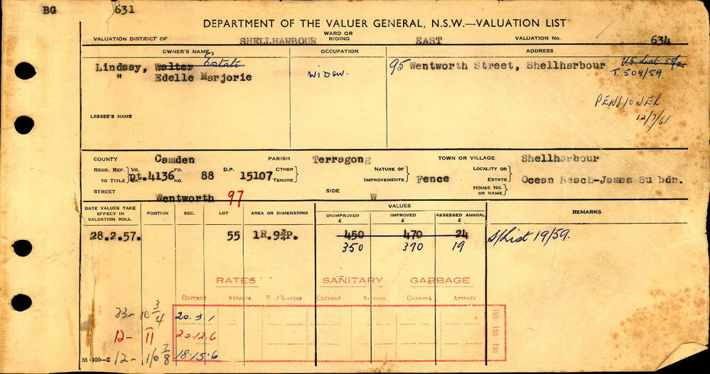 1957 - 1960 East Ward Valuation Book 3
