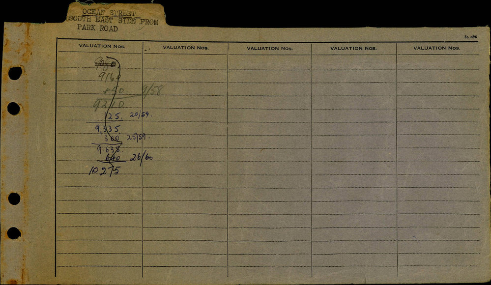 1957 - 1960 North Ward Valuation Book 3