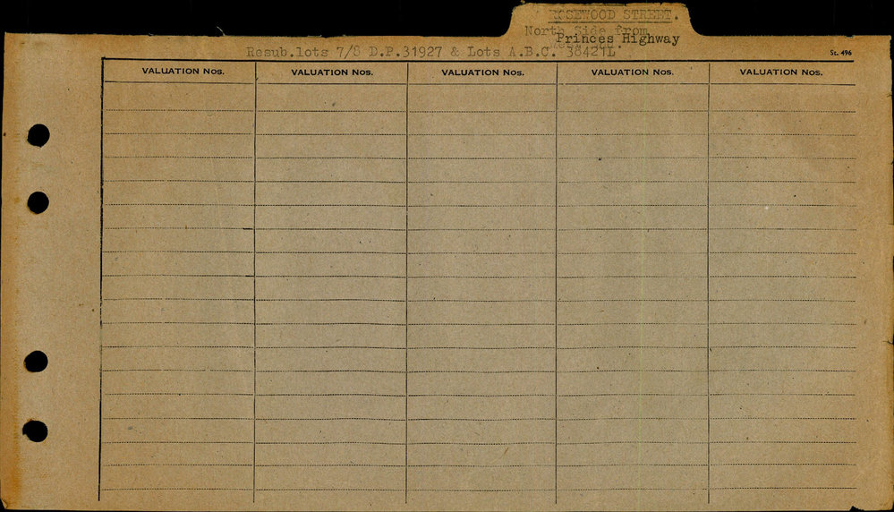 1961 - 1963 West Ward Valuation Book 4