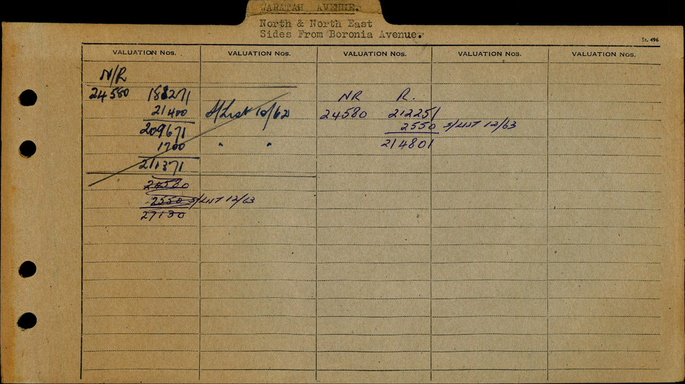 1961 - 1963 West Ward Valuation Book 5